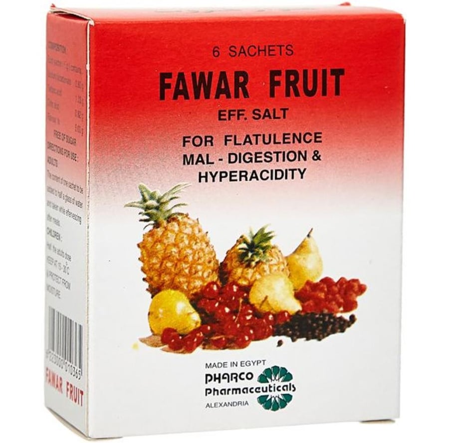 فوار فروت ملح فوار لعلاج الانتفاخ وعسر الهضم والحموضة 6 أكياس FAWAR FRUIT EFF SALT FOR FLATULENCE MAL   DIGESTION   HYPERACIDITY