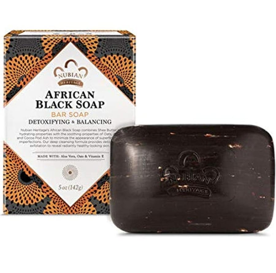 صابون نوبيان هيريتيج للجسم بالصابون الأفريقي الأسود للجنسين 142مل NUBIAN HERITAGE AFRICAN BLACK SOAP BAR SOAP