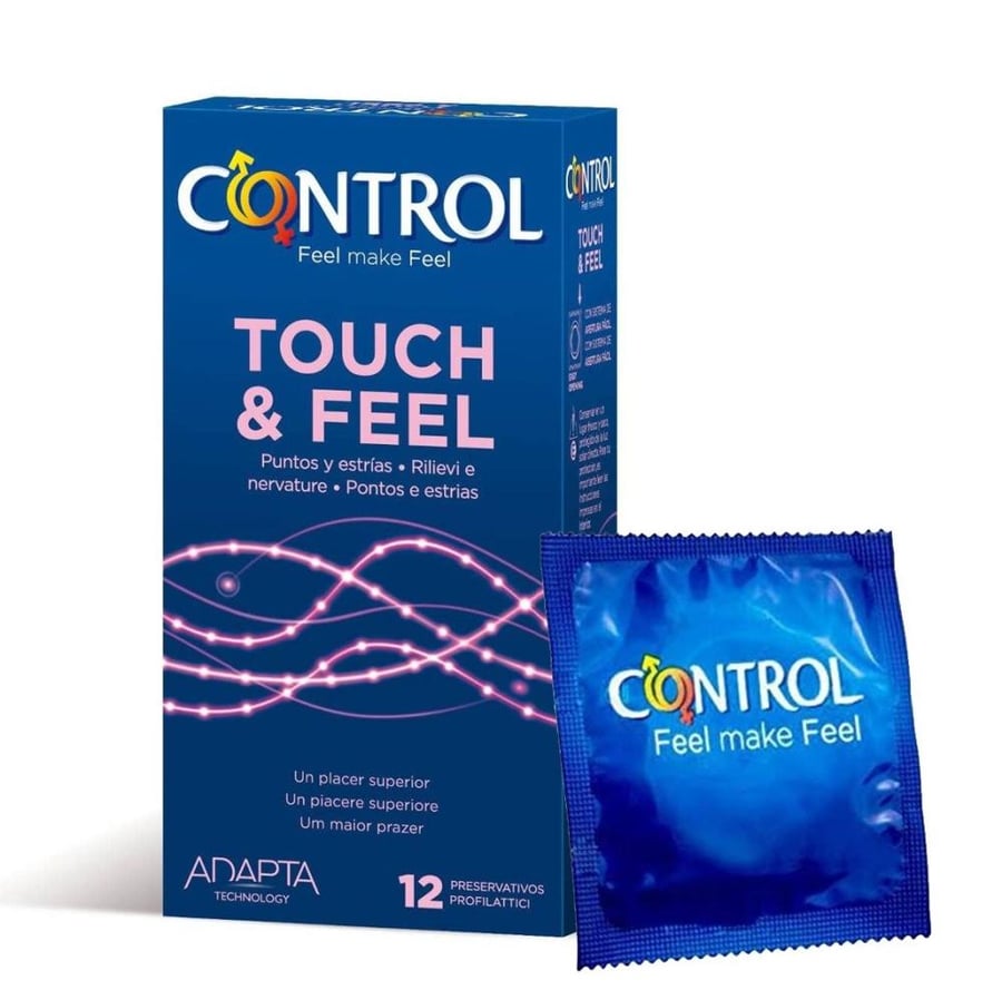 كونترول واقيات ذكرية حميمية منقط CONTROL TOUCH   FEEL لمتعة اضاقيه 12 كيس
