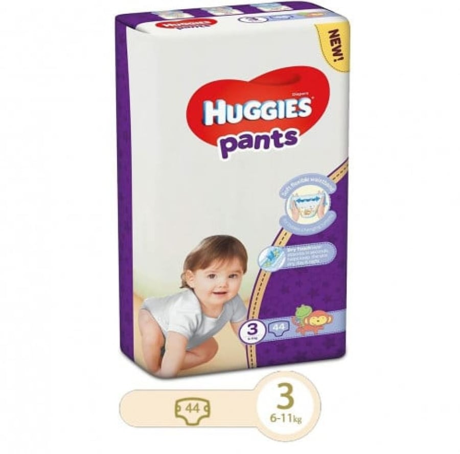 هجيس كلوت لباس رقم 3   44 حفاض 6 11كيلو HUGGEIS DIAPERS PANTS