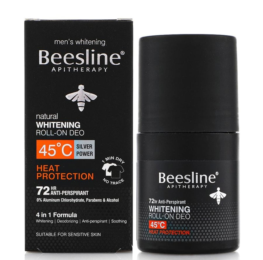 بيزلين مزيل الرائحة لتفتيح البشرة مدعم بالفضة للطقس الحار 50 مل BEESLINE NATURAL WHITENING ROLL ON DEO SILVER POWER HEAT PROTECTION