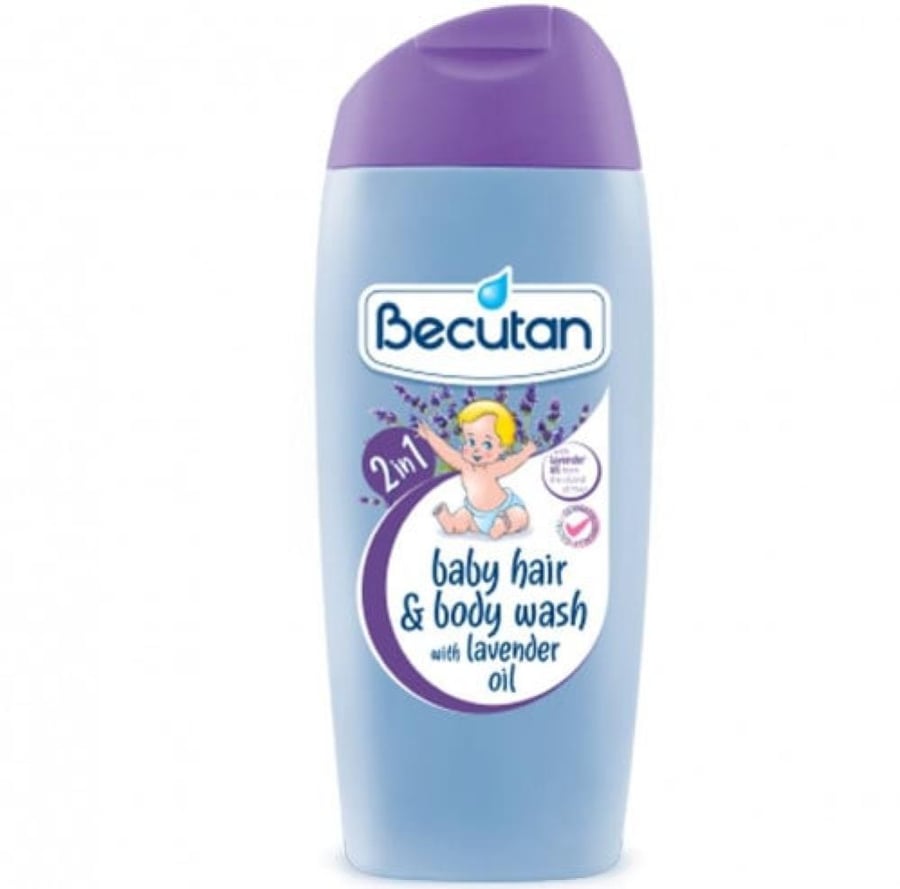 بيكوتان سائل استحمام الاطفال للجسم والشعر بزيت اللافندر 200 مل BECUTAN 2in1 BABY HAIR AND BODY WASH WITH LAVENDER OIL