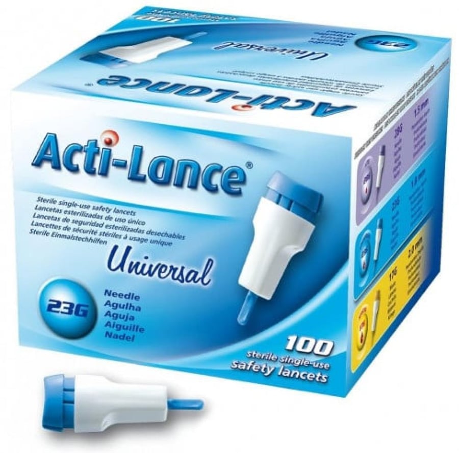 شكاكات اكتي لانس يونيفرسل 100 شكاكة acti lance universal sterile single use safety lancets
