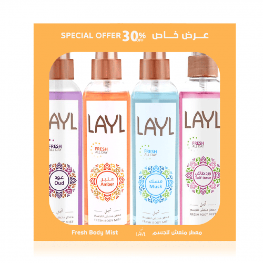 ليل معطر منعش للجسم 4 في 150مل