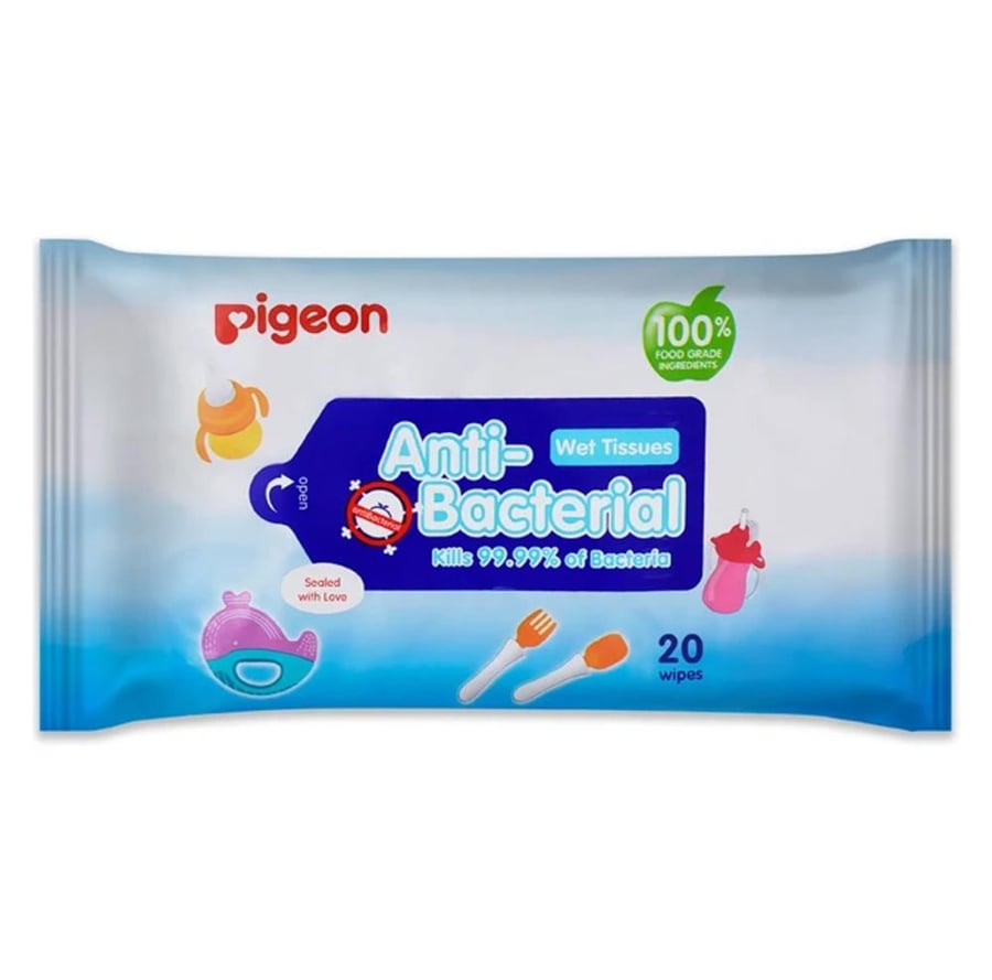 بيجون انتي بكتيريال مناديل مبللة ضد البكتيريا PIGEON ANTI BACTERIAL WET TISSUES 20 WIP