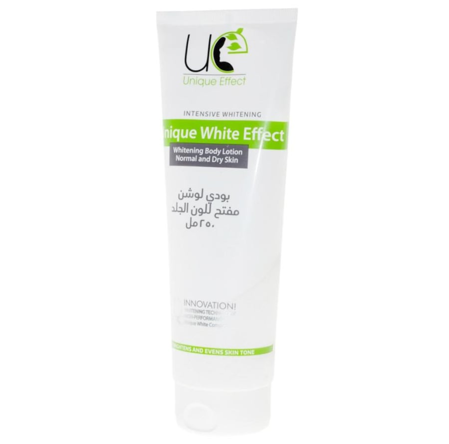 يونيك وايت ايفكت لوشن جسم مفتح للون الجلد 250 مل UNIQUE WHITE EFFECT WHITENING BODY LOTION NORMAL AND DRY SKIN