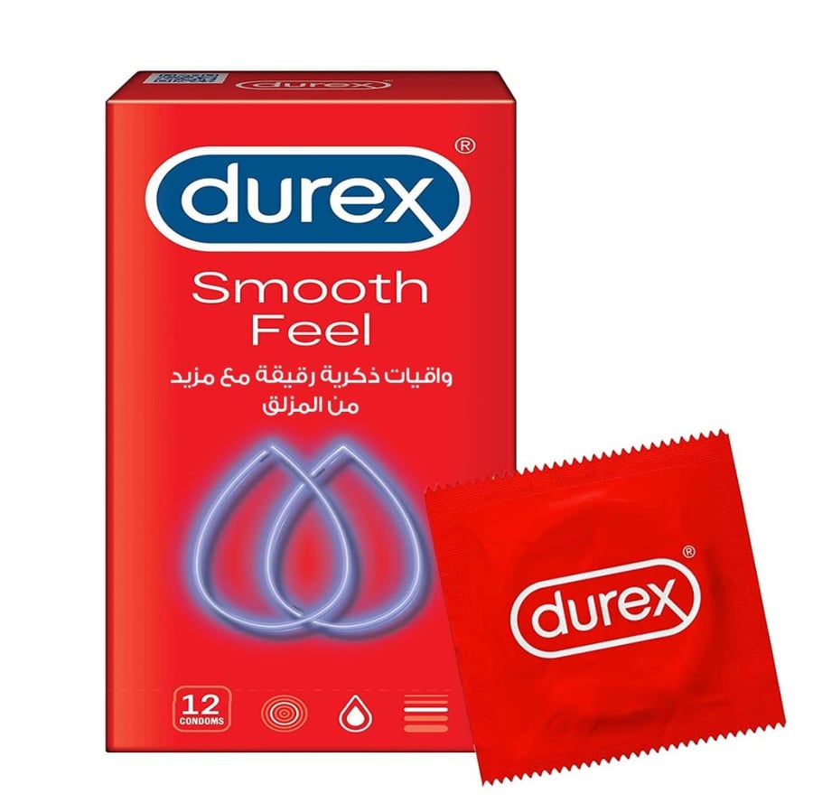 ديوركس واقي ذكري حميمي منتهى الرقة مطلية بمزيد من المزلق لإحساس أكبر 12 كيس DUREX FEEL SMOOTH