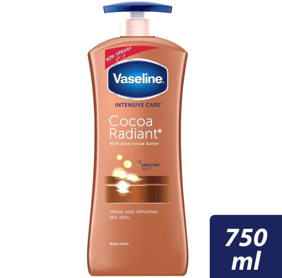 فازلين لوشن جسم بخلاصة زبدة الكاكاو النقية 750 مل VASELINE INENSIVE CARE COCOA RADIANT