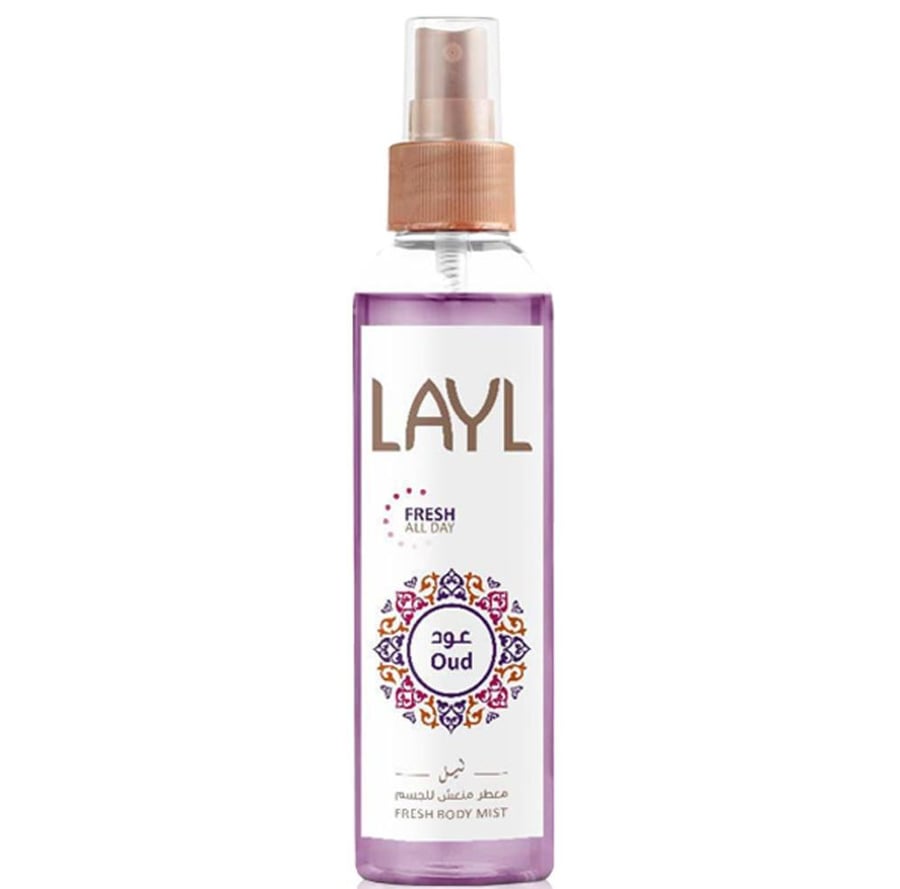 بخاخ ليل معطر منعش للجسم بالعود 150مل LAYL OUD FRESH BODY MIST