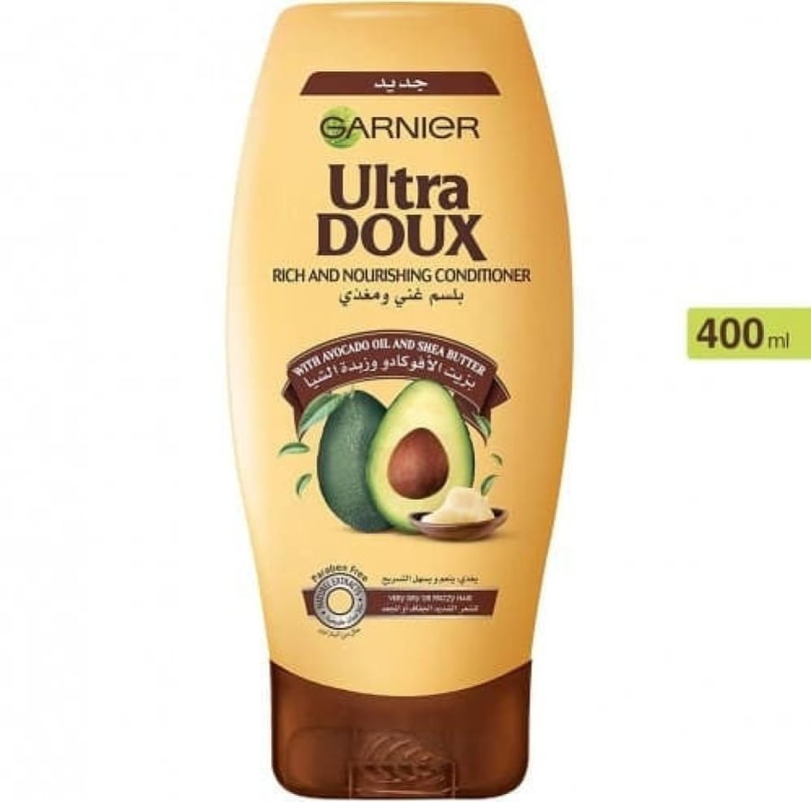 غارنيه الترا دوكس بلسم مغذي بزيت الافوكادو وزبدة الشيا 400 مل GARNIER ULTRA DOUX NOURISHING CONDITIONER
