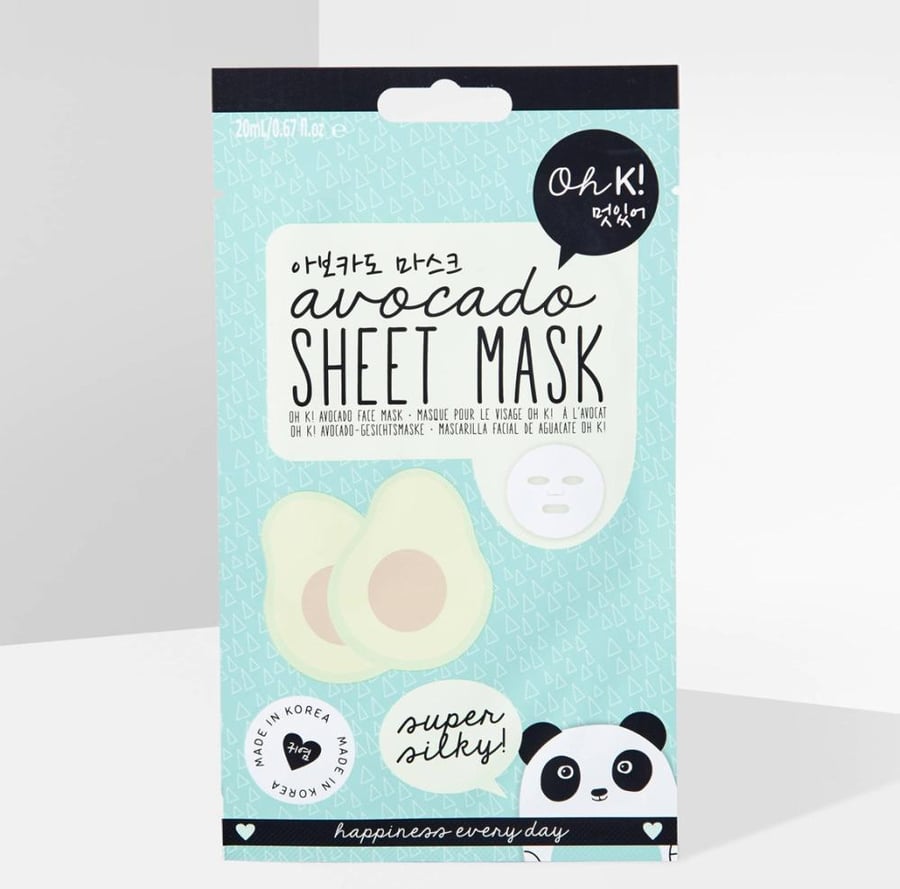 قناع الوجه oh k بخلاصة الافوكادو مرطب طبيعي لنضارة البشرة وترطيبها OH K AVOCADO SHEET MASK