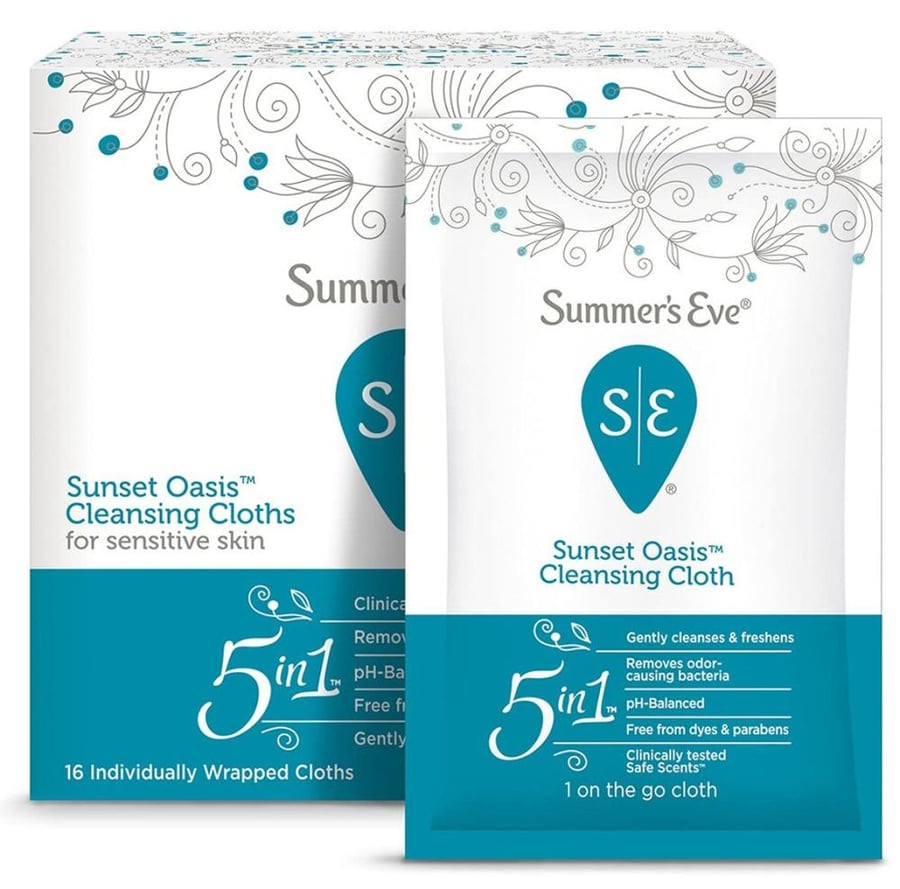 سمرز ايف مسحات مبللة للجسم غروب الواحة SUMMERS EVE SUNSET OASIS CLEANSING CLOTHS FOR SENSITIVE 5IN1