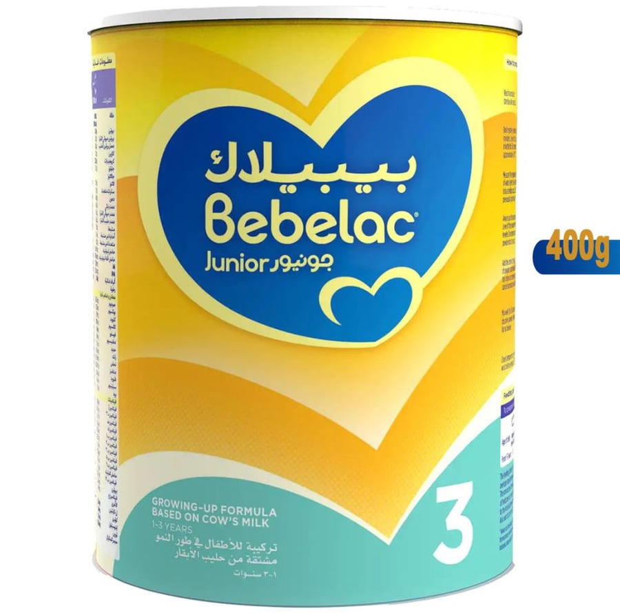 حليب بيبيلاك جونيور للاطفال في طور النمو العناية المتكاملة رقم 3   400 جرام BEBELAC JUNIOR COMPLETE CARE
