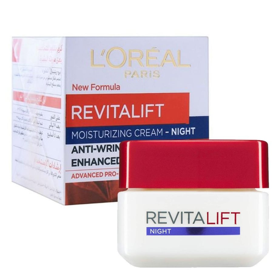 لوريال باريس ريفيتاليفت كريم الليل المرطب مقاوم للتجاعيد ومعزز مرونة البشرة 50 مل LOREAL REVITALIFT MOISTURIZING CREAM NIGHT