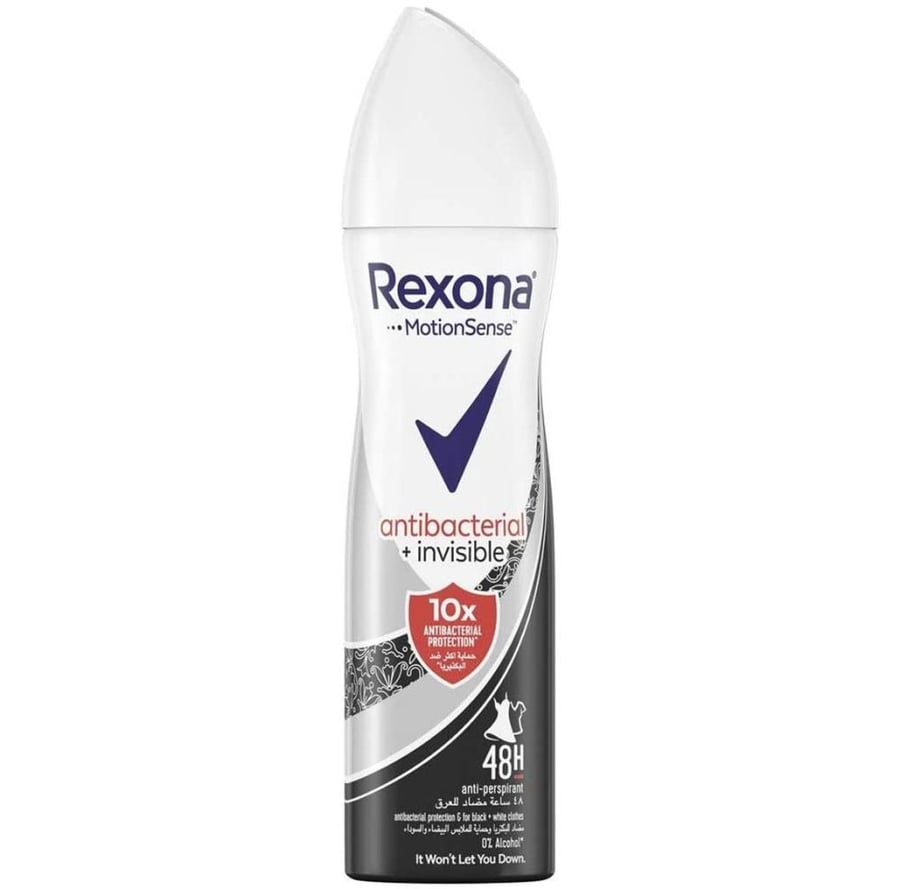 ريكسونا بخاخ مزيل عرق مضاد للبكتيريا غير مرئي 150 مل REXONA MOTION SENSE ANTIBACTERIAL AND INVISIBLE