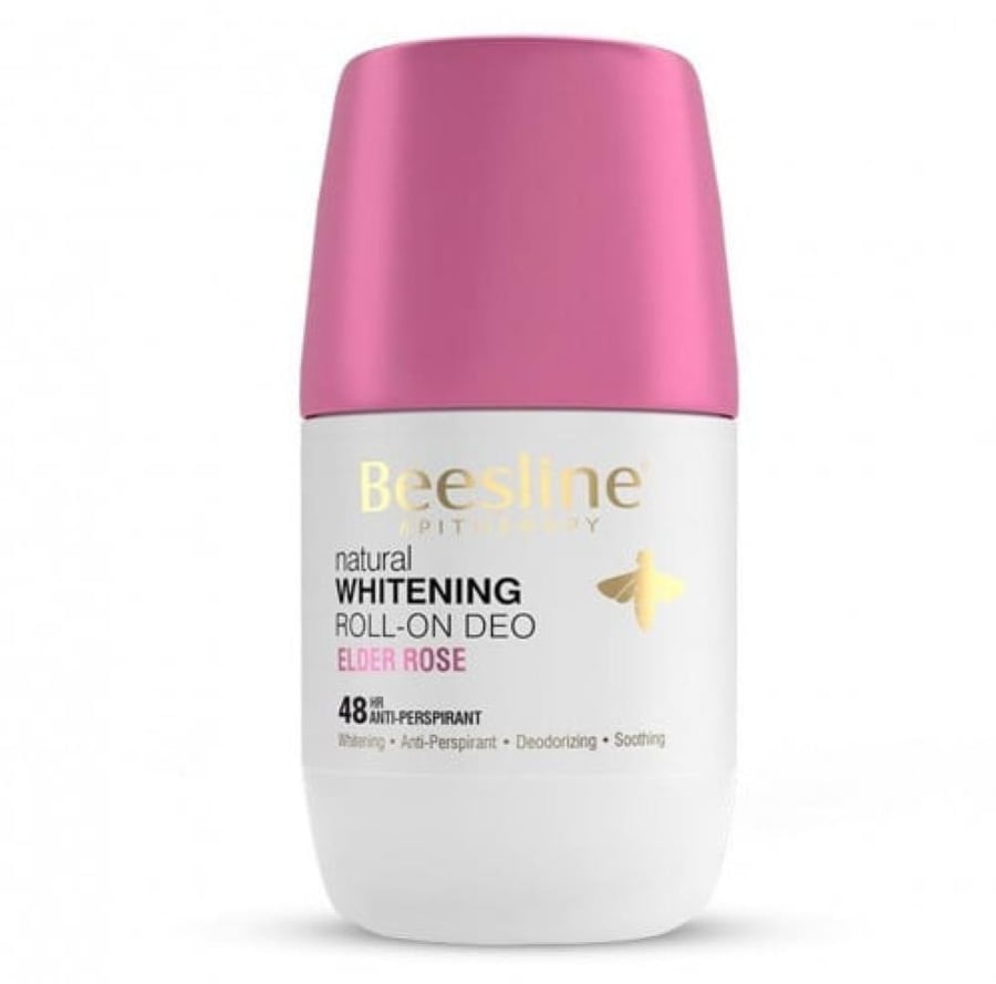 بيزلين رول اون مزيل الرائحة الطبيعي لتفتيح البشرة عطر الورد 50 مل BEESLINE APITHERAPY NATURAL WHITENING ROL ON DEO ELDER ROSE