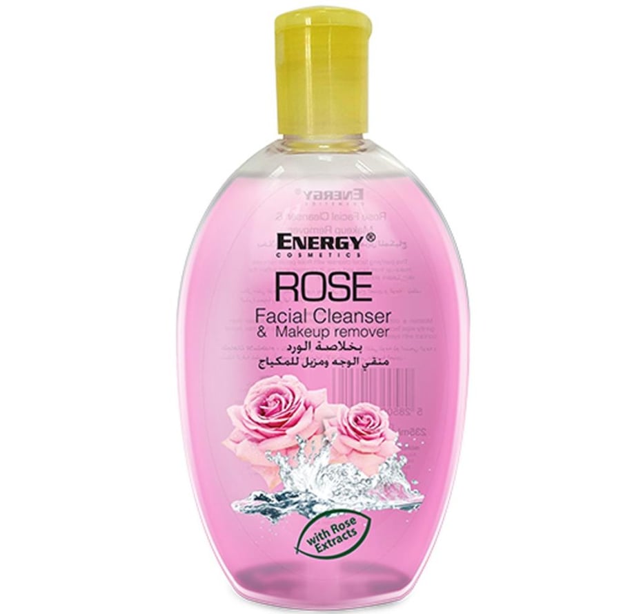 انرجي كوزماتيكس غسول مزيل مكياج منقي للوجه بخلاصة الورد 235مل ENERGY COSMETICS ROSE FACIAL CLEANSER   MAKEUP REMOVER