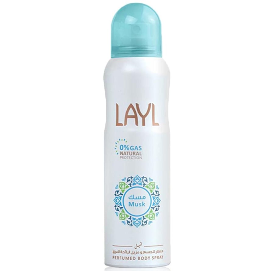بخاخ مزيل عرق ليل معطر للجسم ومضاد للتعرق بالمسك 150مل LAYL MUSK PERFUMED BODY SPRAY