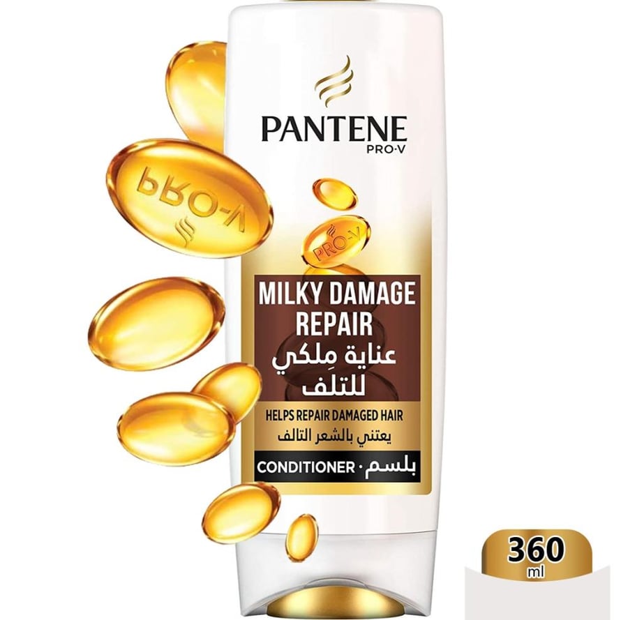 بانتين برو في بلسم شعر عناية ملكي للتلف 360 مل pantene pro v milky damage repair conditioner