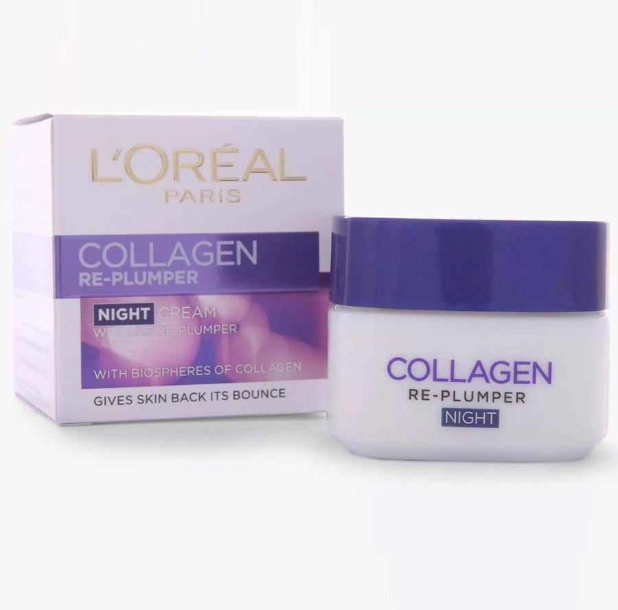 لوريال باريس كولاجين كريم الليل لملئ التجاعيد بحبيبات الكولاجين 50 مل LOREAL PARIS COLLAGENE RE PLUMPER CREAM NIGHT