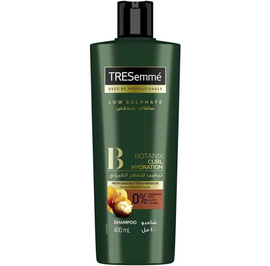 تريسيمي شامبو ترطيب للشعر الكيرلي 400 مل TRESEMME low sulphat botanix curl hydration shampoo