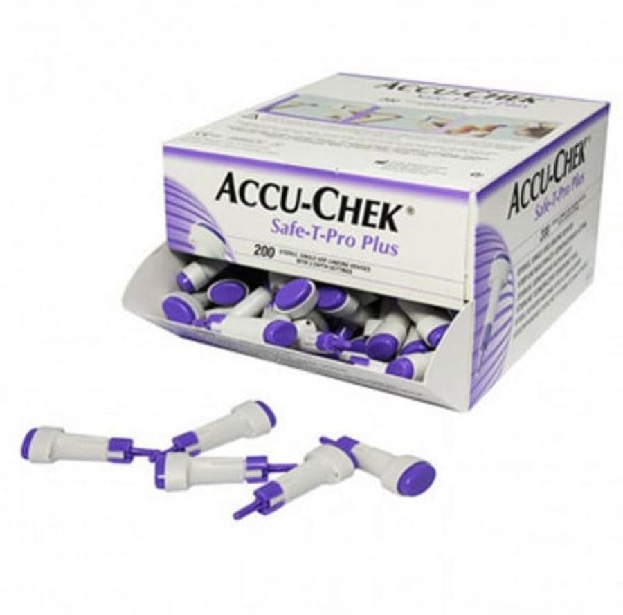 شكاكات اكواتشيك لمرة واحدة بدون ألم ACCU CHEK SAFE PRO PLUS