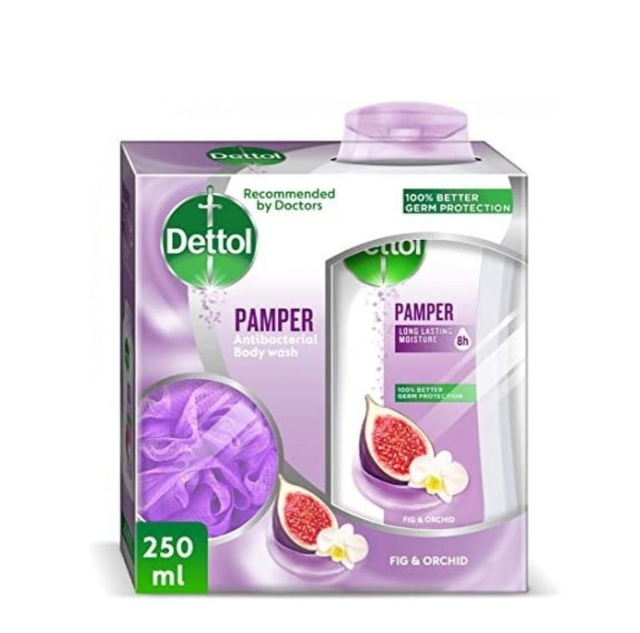 سائل استحمام ديتول بامبر بالتين وزهرة الأوركيد 250 مل DETTOL PAMPER ANTIBACTERIAL BODY WASH