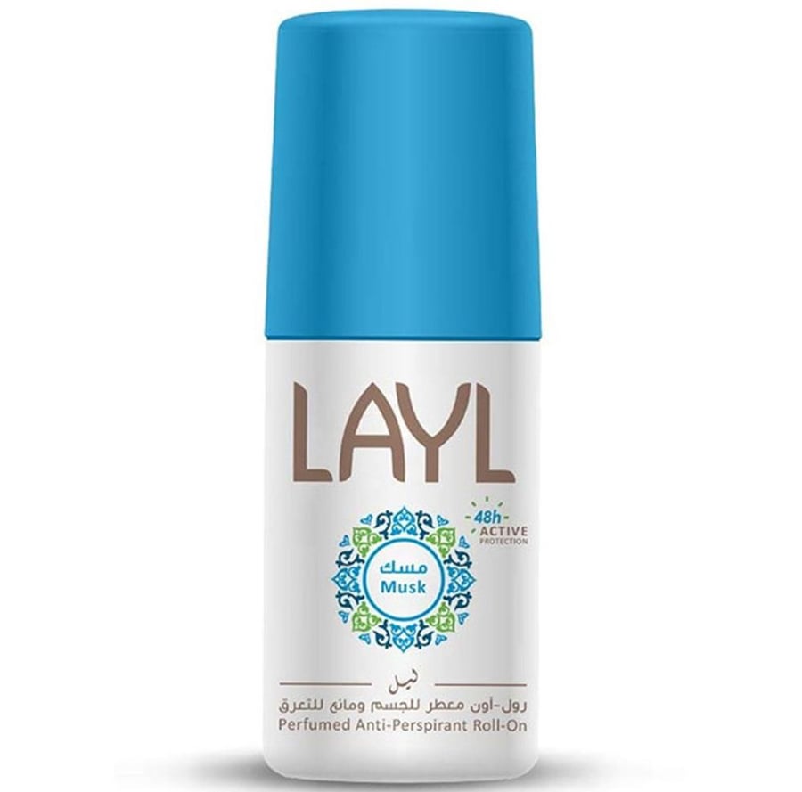 رول اون مزيل عرق ليل معطر للجسم ومضاد للتعرق بالمسك 75 مل LAYL MUSK PERFUMED ANTI PERSPIRANT ROLL ON