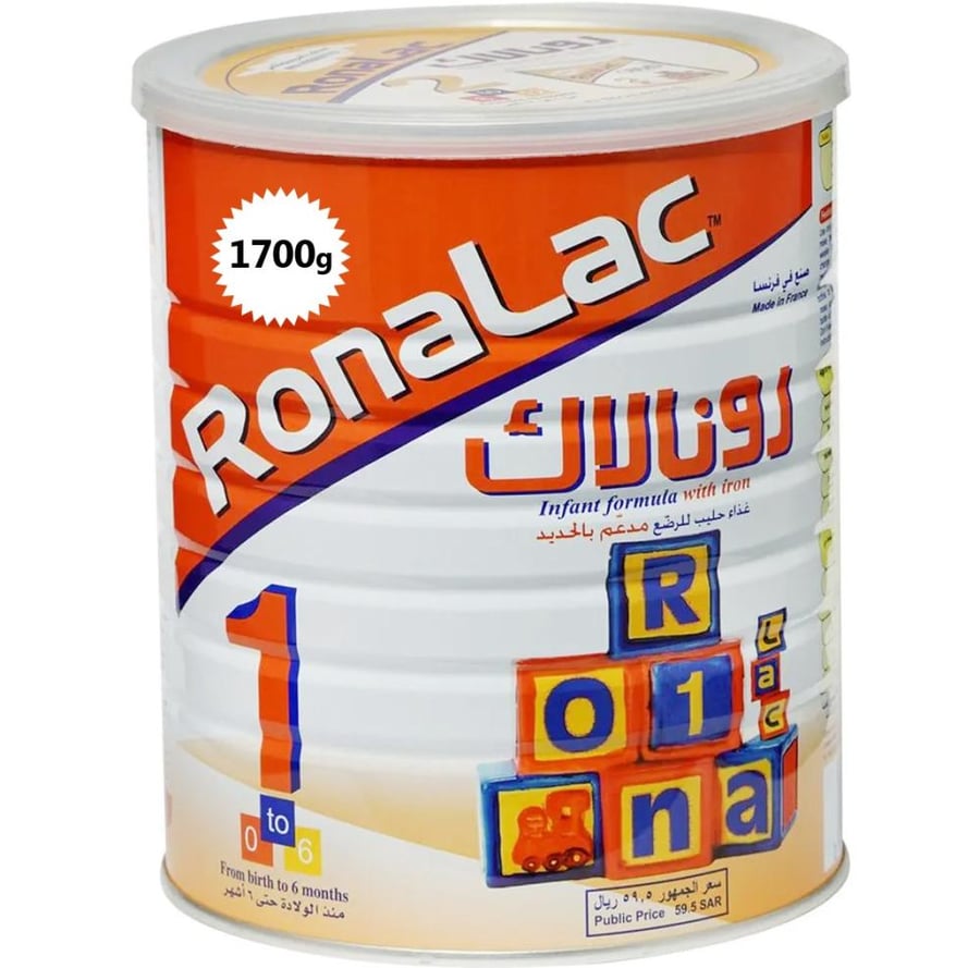 رونالاك غذاء حليب للرضع مدعم بالحديد رقم 1   1700جرام RONALAC INFANT FORMULA WITH IRON