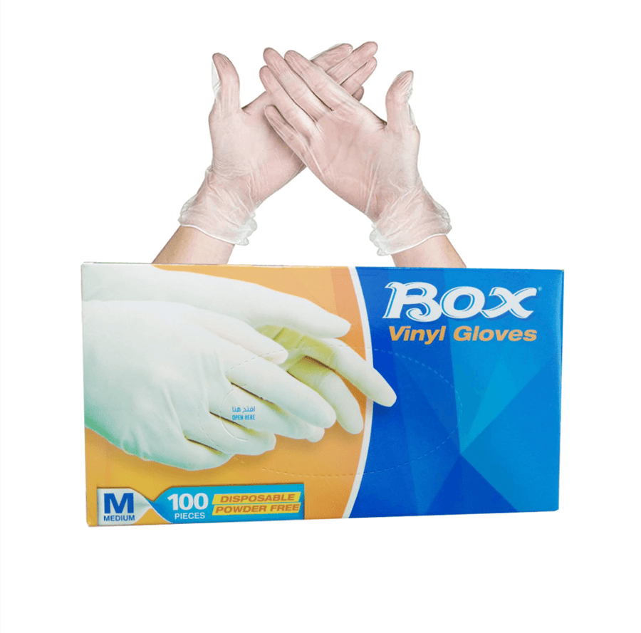 قفازات بوكس فينيل وسط BOX VINYL GLOVES M