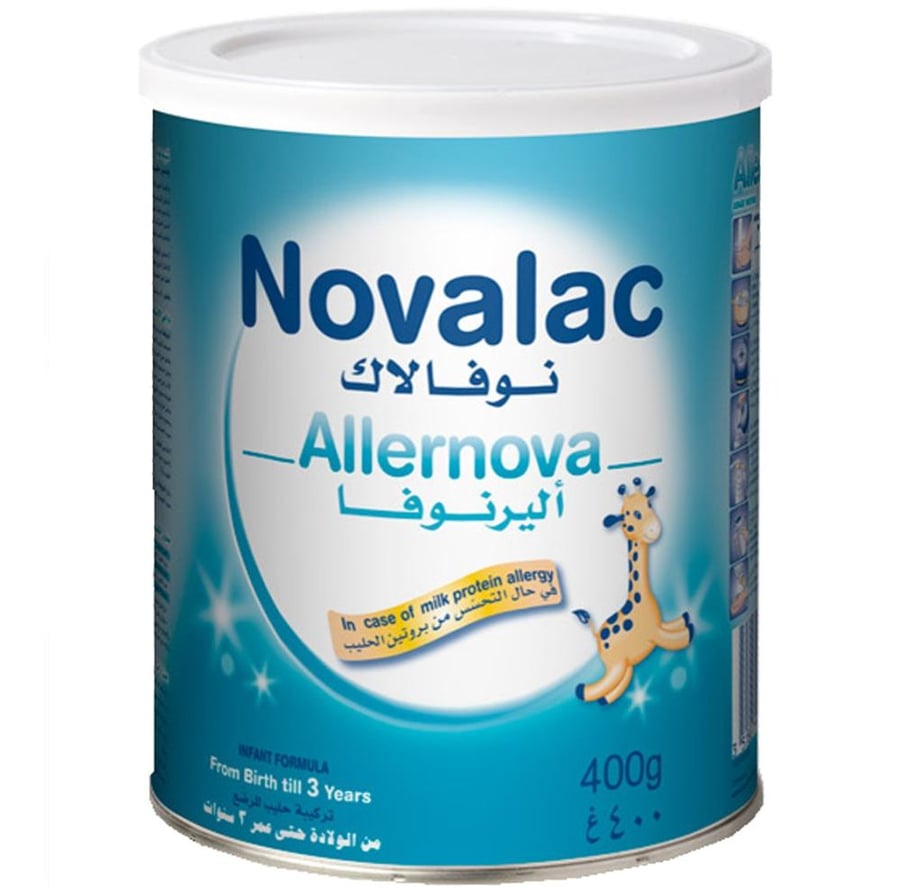 حليب اطفال نوفالاك اليرنوفا منذ الولادة الى عمر 3 سنوات 400 جرام NOVALAC ALLERNOVA IN CASE OF MILK PROTEIN ALLERGY