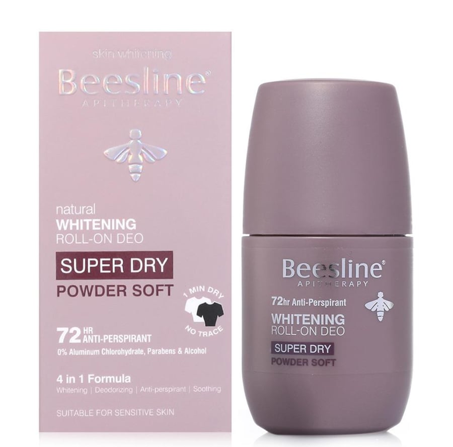 بيزلين مزيل الرائحة لتفتيح البشرة جفاف تام نعومة البودرة 50 مل BEESLINE NATURAL WHITENING ROLL ON DEO SUPER DRY POWDER SOFT