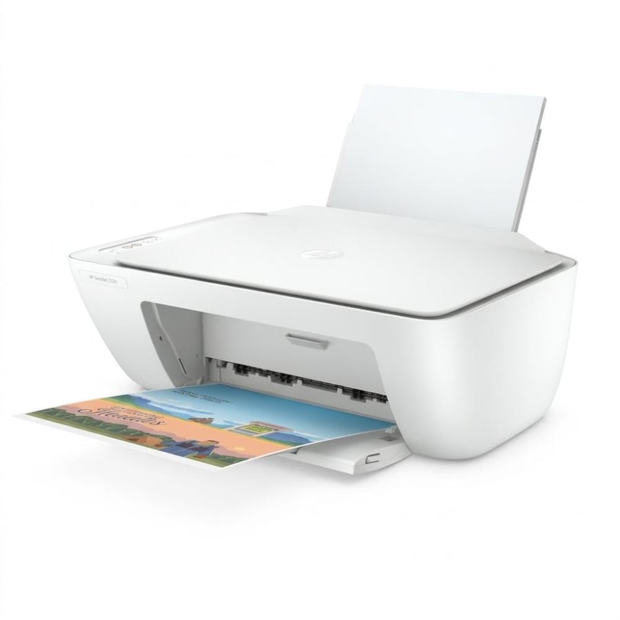 طابعة HP DeskJet 2320 متعددة الوظائف، طباعة ونسخ ومسح ضوئي بالألوان، أبيض، موديل 7WN42B