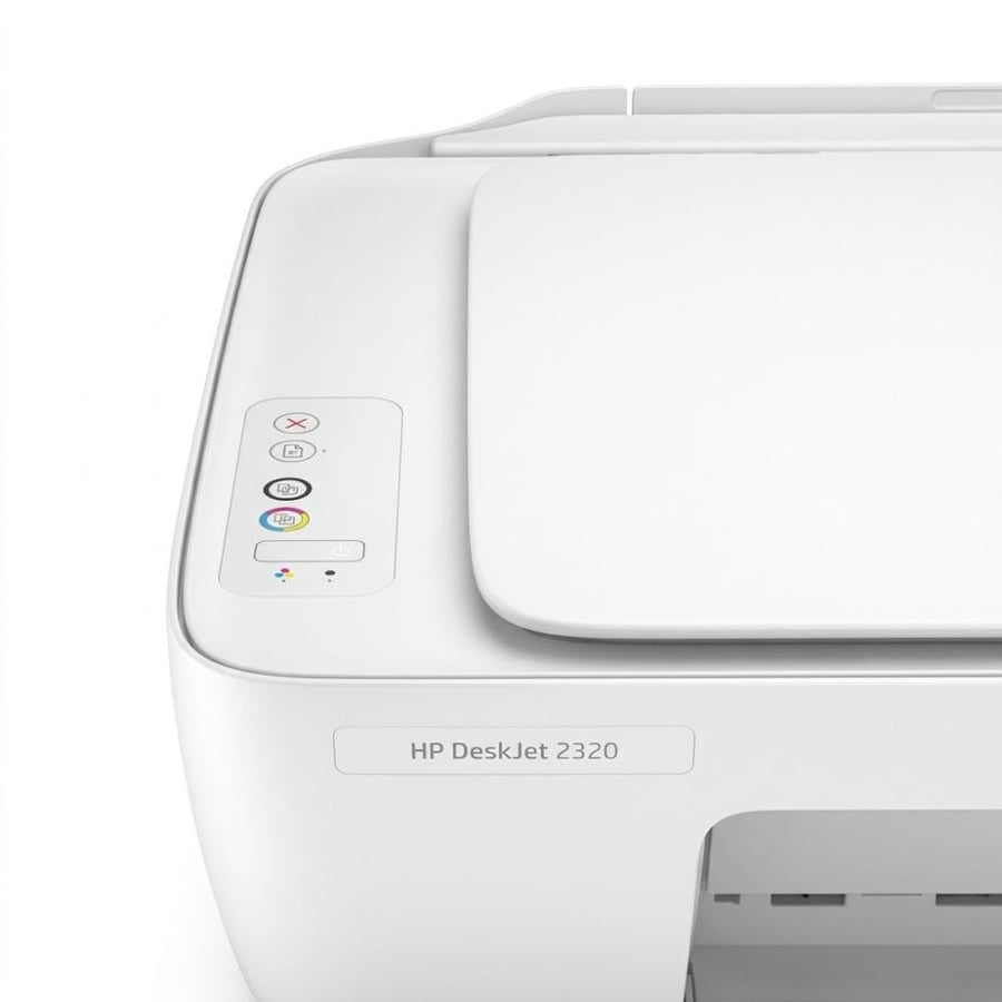 طابعة HP DeskJet 2320 متعددة الوظائف، طباعة ونسخ ومسح ضوئي بالألوان، أبيض، موديل 7WN42B