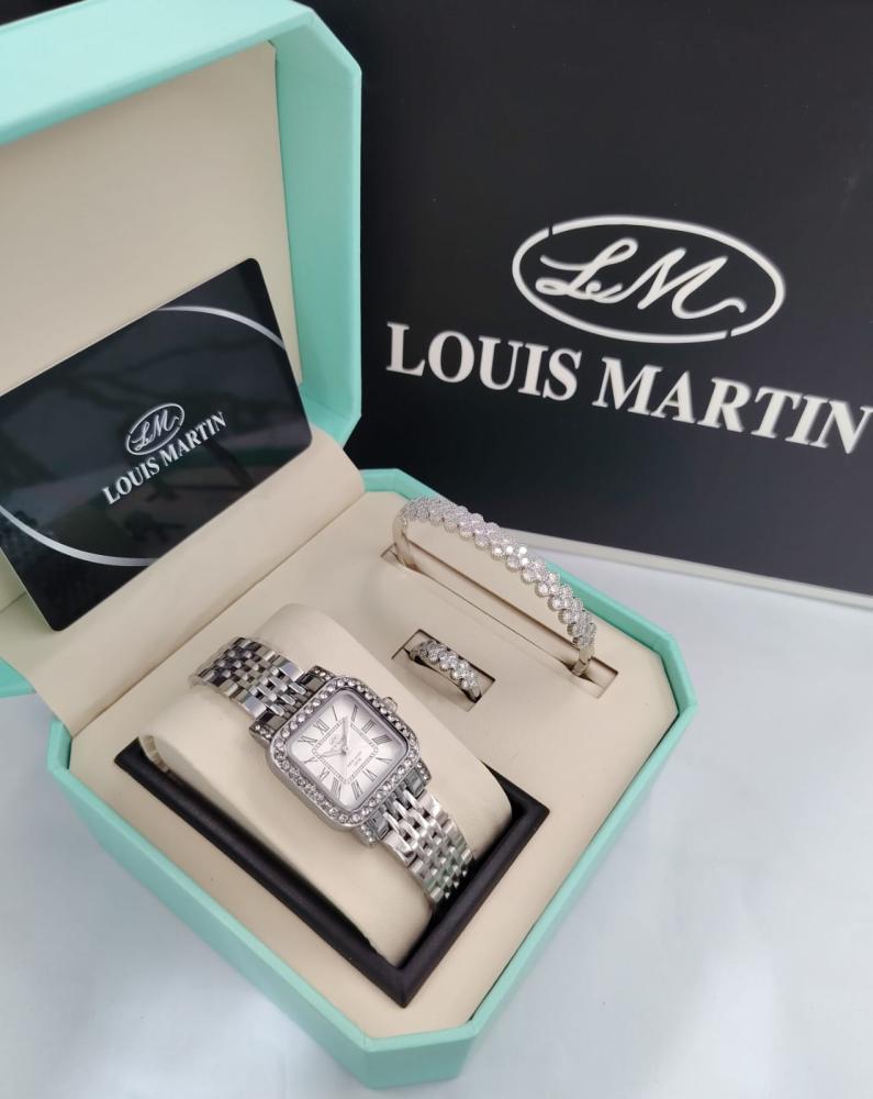 طقم ساعة و اسوارة وخاتم لويس مارتن نسائيه  Louis Martin