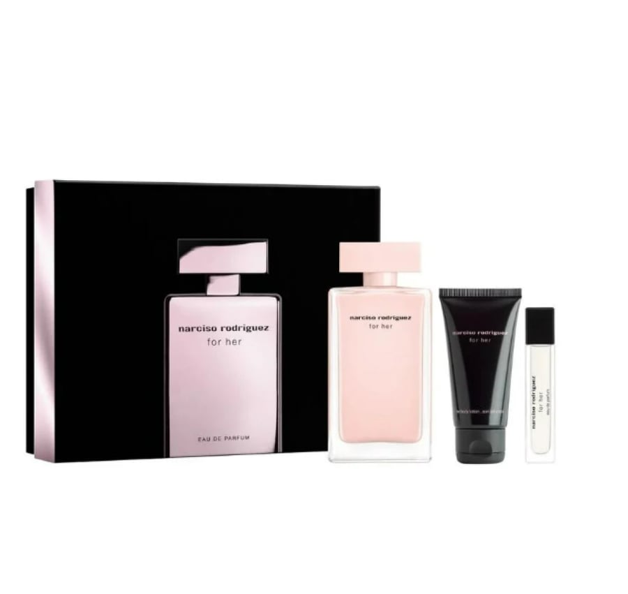 مجموعة الهدايا عطر نارسيسو فور هير و لوشن و زجاجة السفر