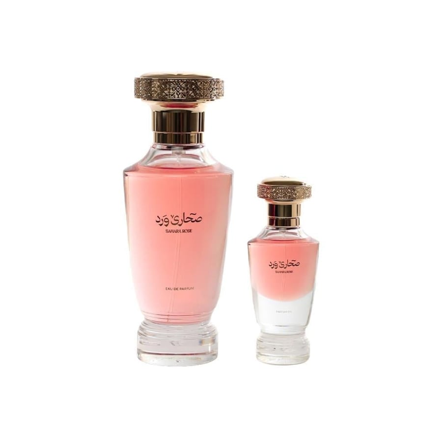 بوكس هدايا صحارى ورد عطر 100 مل و زيت 15 مل