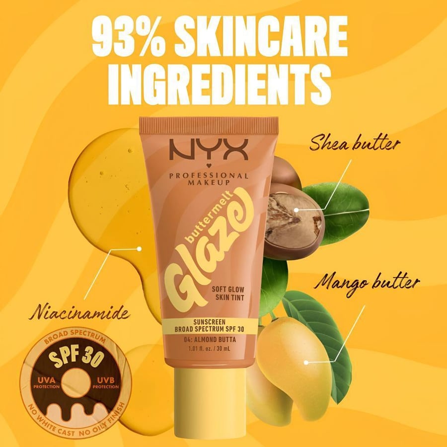 كريم أساس ان واي اكس بتركيبة باترميلت جليز - درجة كاشيو باتا - واقي شمس SPF 30