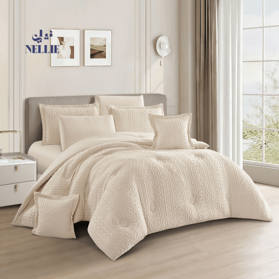 RONAS summer bedspread | luxurious microfiber single and a half and double beige