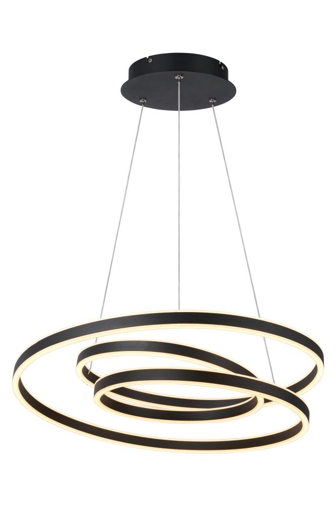 نجفة معلقة مودرن LED بتصميم حلزوني أسود (Black Twisted LED Pendant Light)
