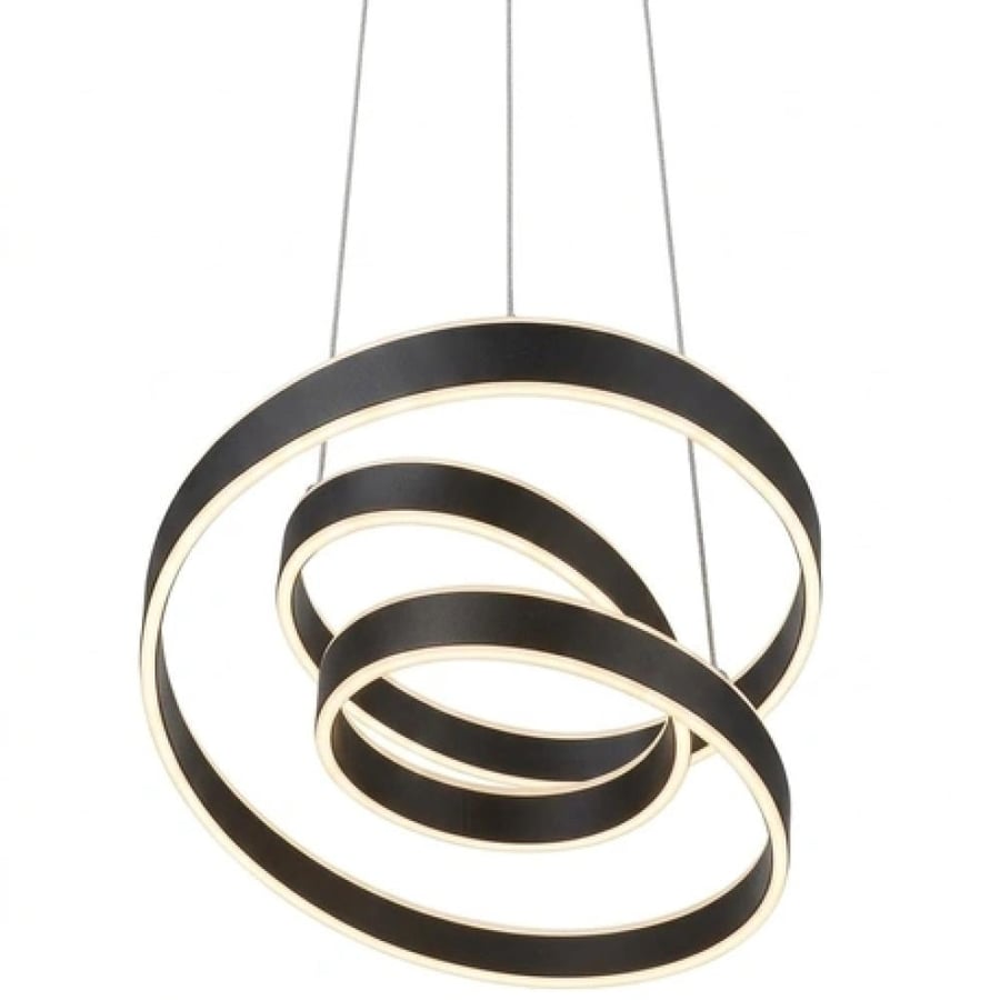 نجفة معلقة مودرن LED بتصميم حلزوني أسود (Black Twisted LED Pendant Light)