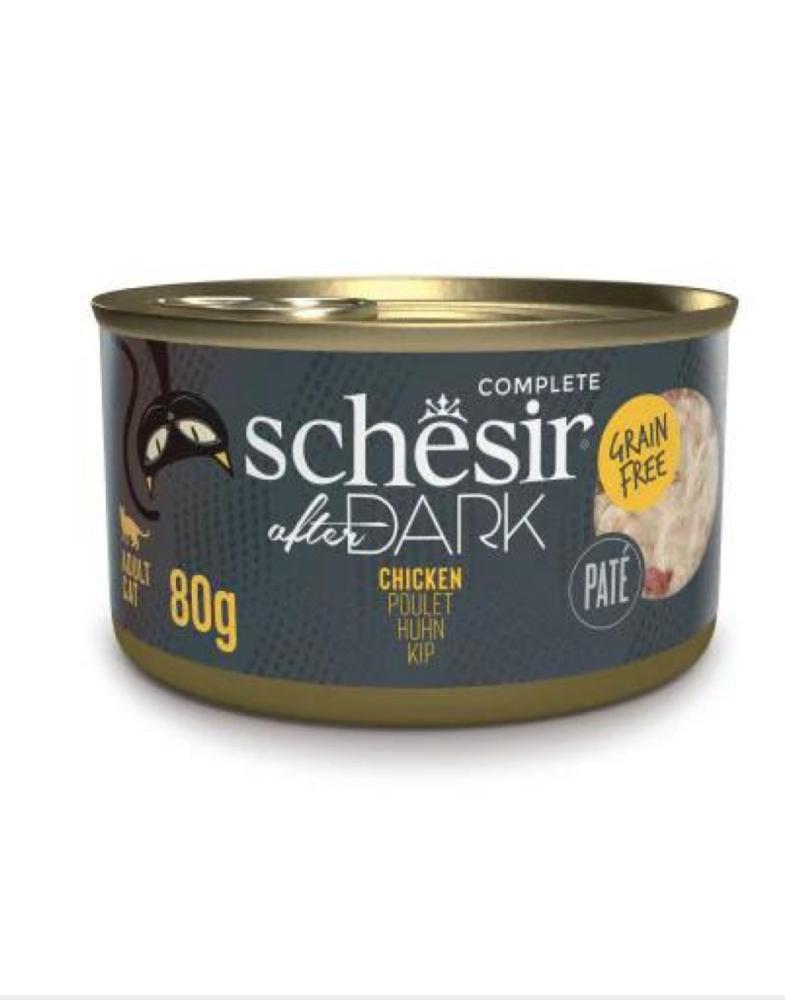 شيزير معلبات أفتر دارك باتيه غذاء كامل بالدجاج للقطط 80 غرام - Schesir Can After Dark Complete Pate Chicken for Cats 80g