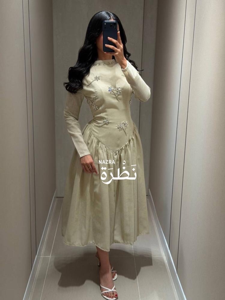 فستان  كتان ساتر