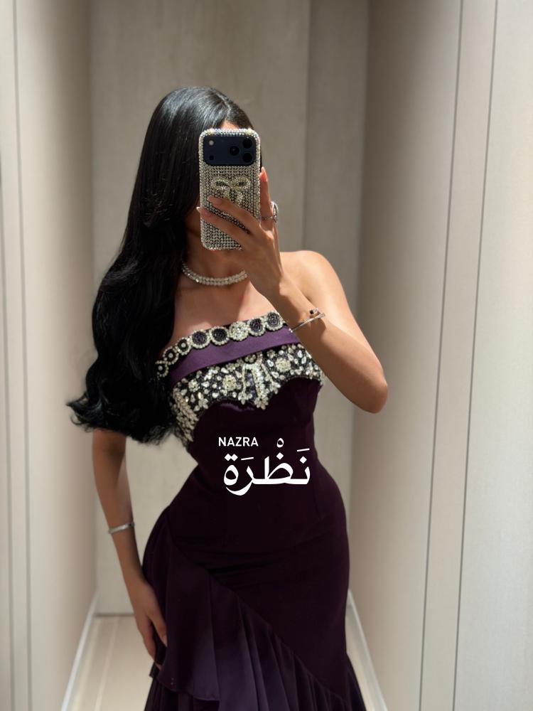 فستان سهره ناعم بكسرات مميزه