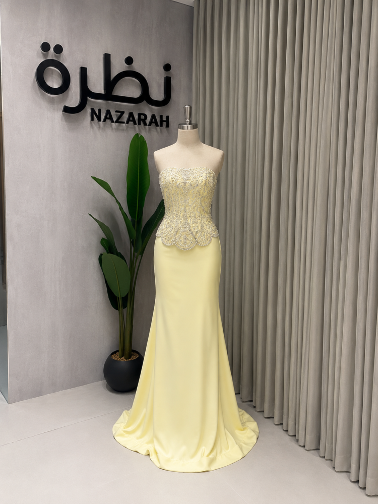 فستان سهره كورسيه كرستال بتصميم مميز