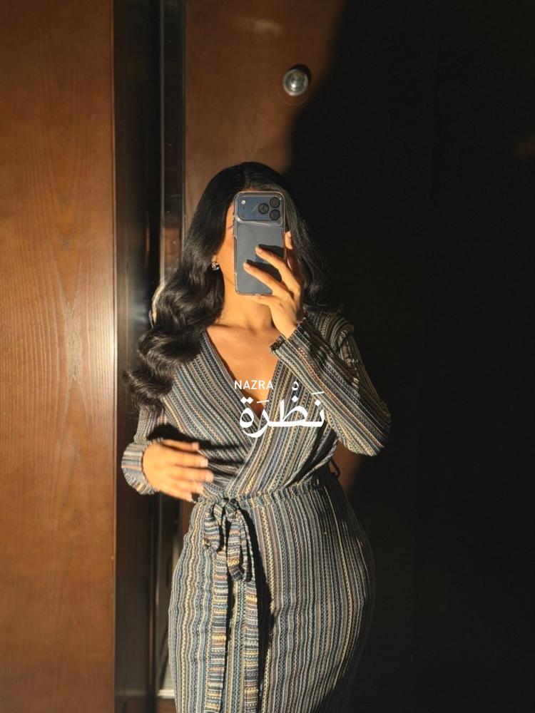 فستان بوكليه مقلم