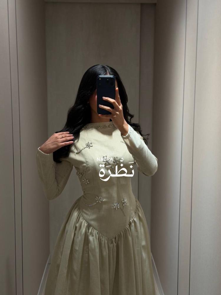 فستان  كتان ساتر