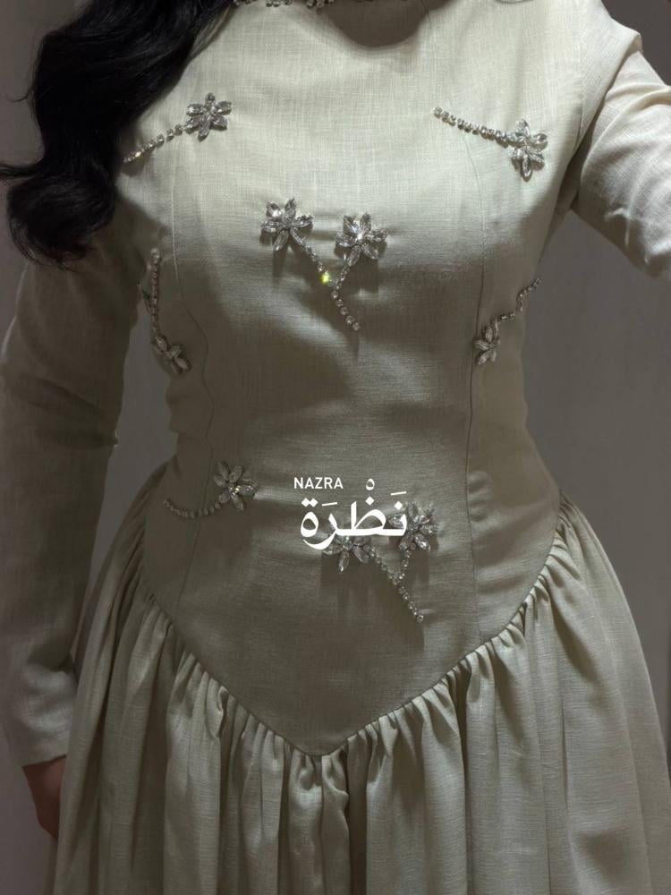 فستان  كتان ساتر