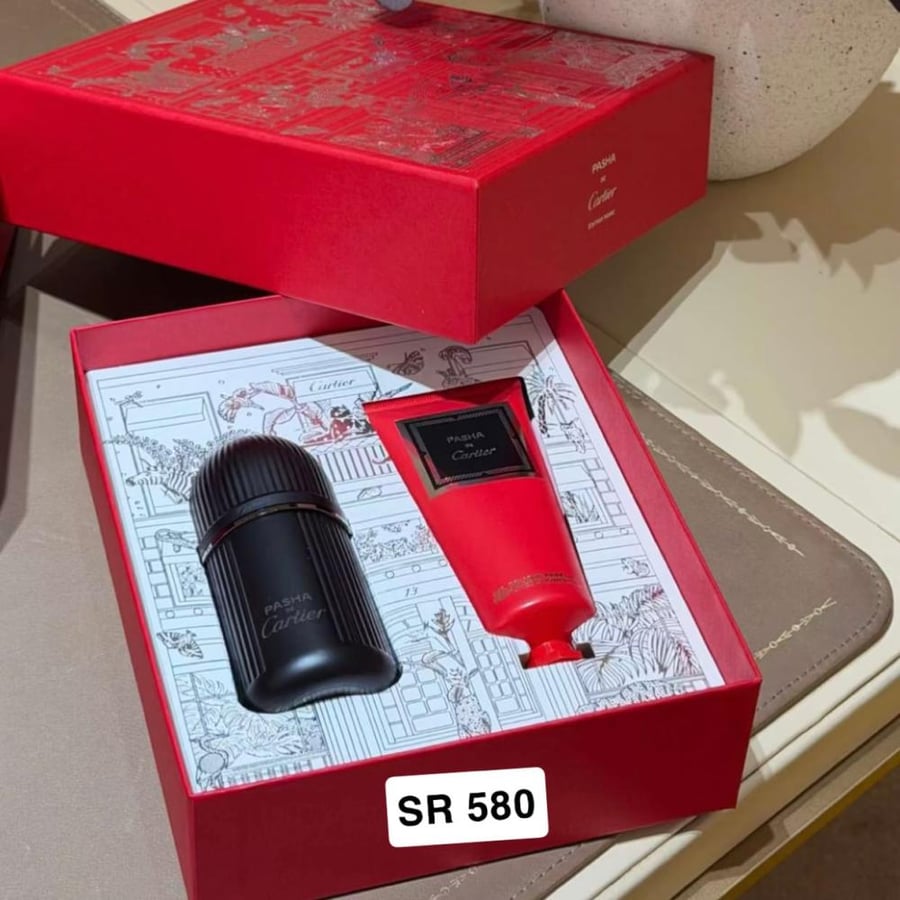 طقم عطر  رجالي كارتية باشا + شور جل شامل البوكس و الكرت