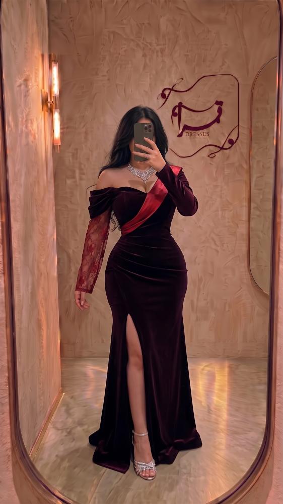 فستان ريناز البرغندي